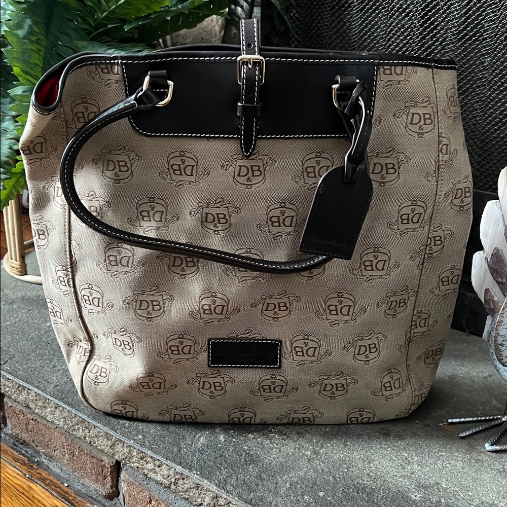 Dooney & Bourke Beige and Black Tote Bag